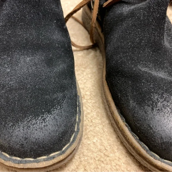 Born Black Suede Ankle Boots with Brown Laces - Picture 2 of 10